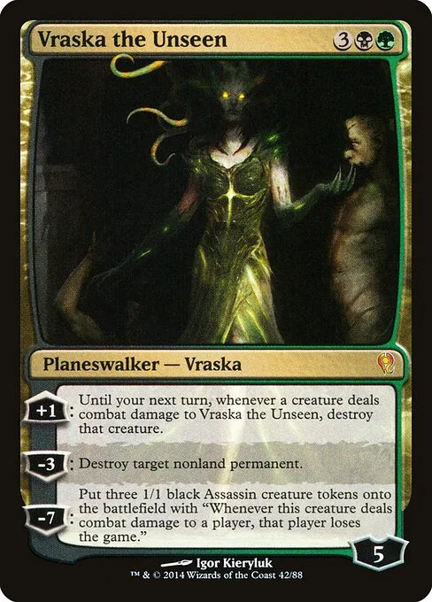 Vraska the Unseen, carta Magic di tipo Legendary Planeswalker — Vraska illustrata da Igor Kieryluk