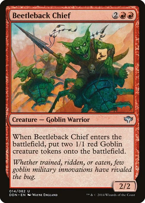 Beetleback Chief, carta Magic di tipo Creature — Goblin Warrior illustrata da Wayne England