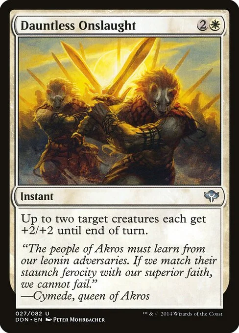 Dauntless Onslaught, carta Magic di tipo Instant illustrata da Peter Mohrbacher