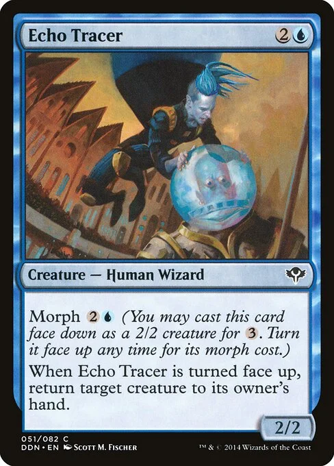 Echo Tracer, carta Magic di tipo Creature — Human Wizard illustrata da Scott M. Fischer