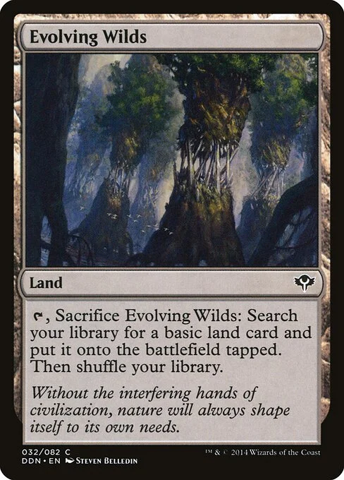 Evolving Wilds, carta Magic di tipo Land illustrata da Steven Belledin