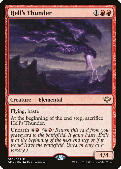 Hell's Thunder, carta Magic di tipo Creature — Elemental illustrata da Karl Kopinski