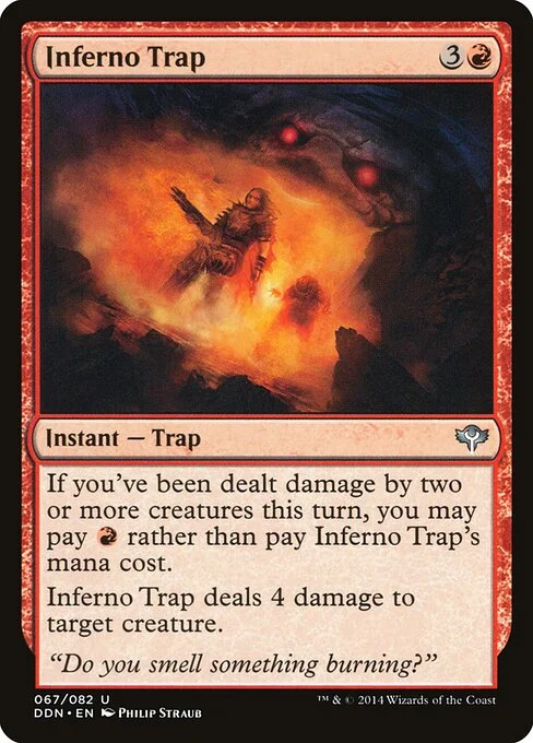Inferno Trap, carta Magic di tipo Instant — Trap illustrata da Philip Straub