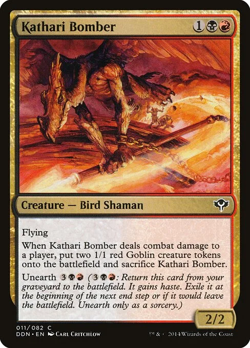 Kathari Bomber, carta Magic di tipo Creature — Bird Shaman illustrata da Carl Critchlow