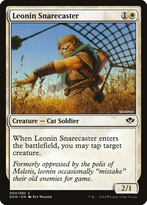 Leonin Snarecaster, carta Magic di tipo Creature — Cat Soldier illustrata da Kev Walker