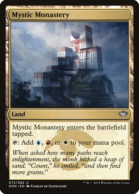 Mystic Monastery, carta Magic di tipo Land illustrata da Florian de Gesincourt