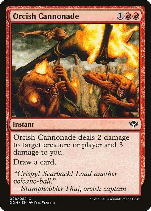 Orcish Cannonade, carta Magic di tipo Instant illustrata da Pete Venters