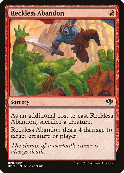 Reckless Abandon, carta Magic di tipo Sorcery illustrata da Ron Spears