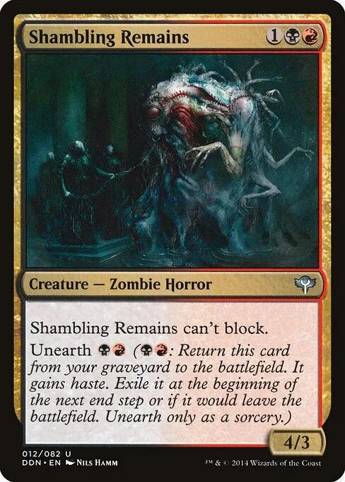 Shambling Remains, carta Magic di tipo Creature — Zombie Horror illustrata da Nils Hamm