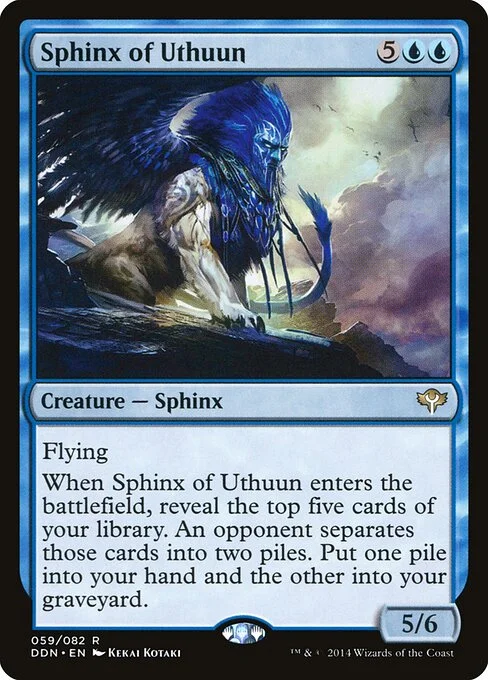 Sphinx of Uthuun, carta Magic di tipo Creature — Sphinx illustrata da Kekai Kotaki