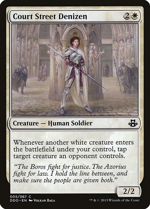 Court Street Denizen, carta Magic di tipo Creature — Human Soldier illustrata da Volkan Baǵa
