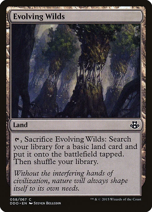 Evolving Wilds, carta Magic di tipo Land illustrata da Steven Belledin