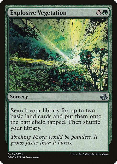 Explosive Vegetation, carta Magic di tipo Sorcery illustrata da John Avon