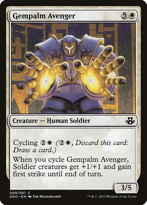 Gempalm Avenger, carta Magic di tipo Creature — Human Soldier illustrata da Tim Hildebrandt