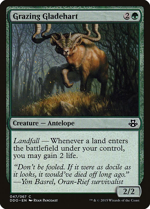 Grazing Gladehart, carta Magic di tipo Creature — Antelope illustrata da Ryan Pancoast