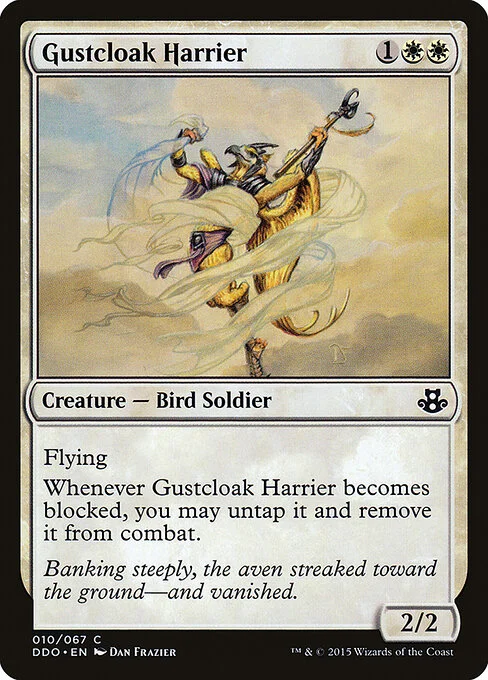 Gustcloak Harrier, carta Magic di tipo Creature — Bird Soldier illustrata da Dan Frazier