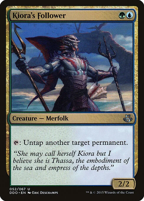 Kiora's Follower, carta Magic di tipo Creature — Merfolk illustrata da Eric Deschamps