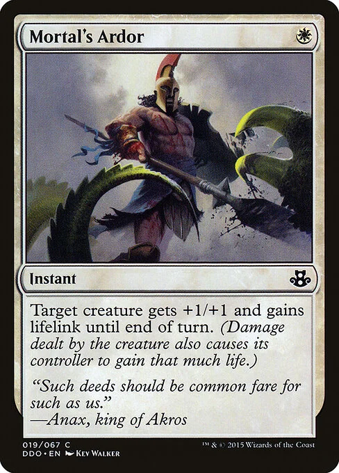 Mortal's Ardor, carta Magic di tipo Instant illustrata da Kev Walker