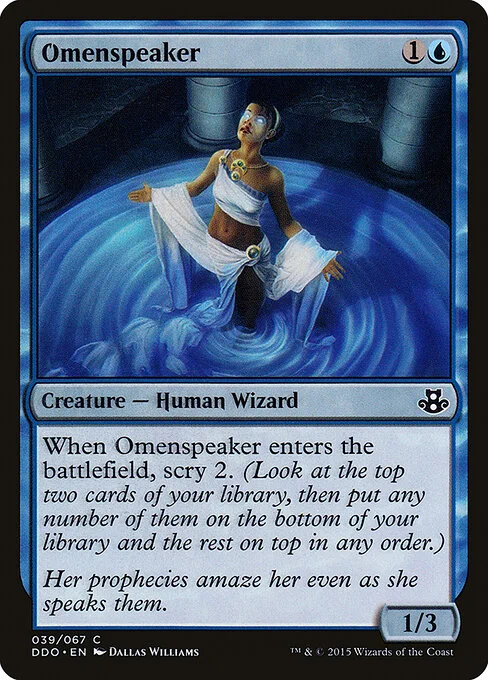 Omenspeaker, carta Magic di tipo Creature — Human Wizard illustrata da Dallas Williams