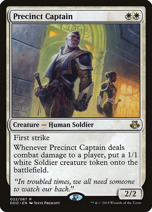 Precinct Captain, carta Magic di tipo Creature — Human Soldier illustrata da Steve Prescott