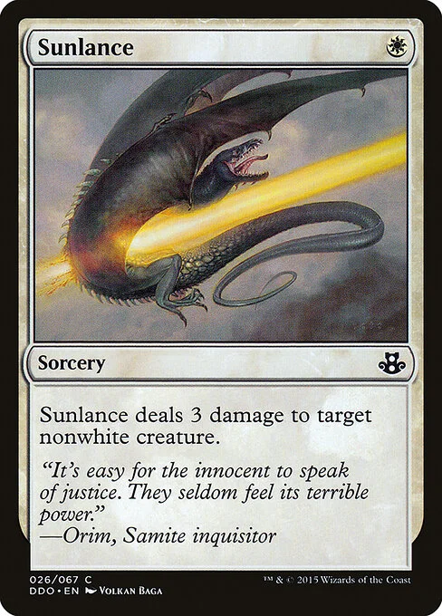 Sunlance, carta Magic di tipo Sorcery illustrata da Volkan Baǵa