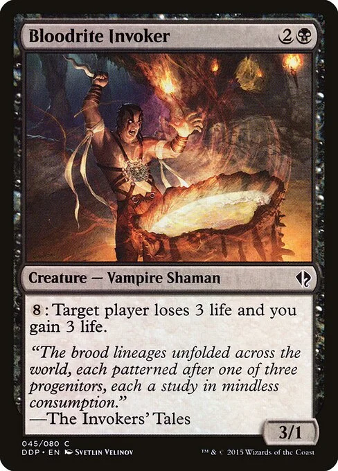 Bloodrite Invoker, carta Magic di tipo Creature — Vampire Shaman illustrata da Svetlin Velinov
