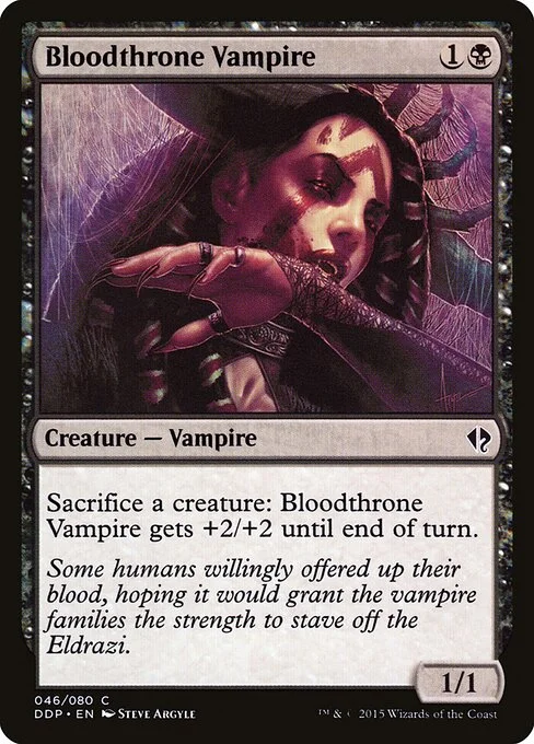 Bloodthrone Vampire, carta Magic di tipo Creature — Vampire illustrata da Steve Argyle