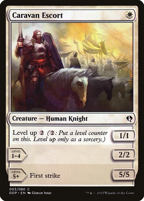 Caravan Escort, carta Magic di tipo Creature — Human Knight illustrata da Goran Josic