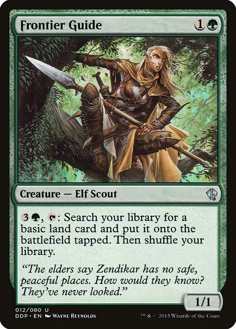 Frontier Guide, carta Magic di tipo Creature — Elf Scout illustrata da Wayne Reynolds