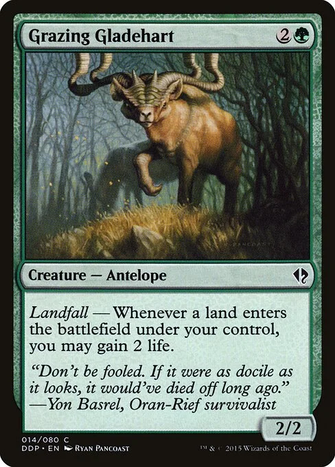 Grazing Gladehart, carta Magic di tipo Creature — Antelope illustrata da Ryan Pancoast