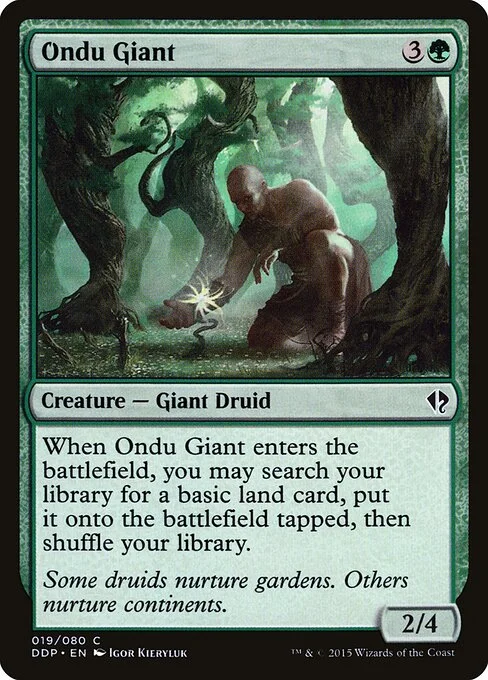 Ondu Giant, carta Magic di tipo Creature — Giant Druid illustrata da Igor Kieryluk