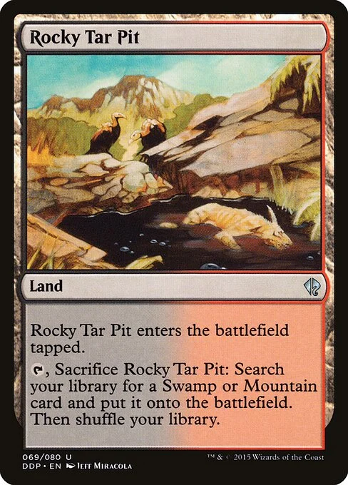 Rocky Tar Pit, carta Magic di tipo Land illustrata da Jeff Miracola
