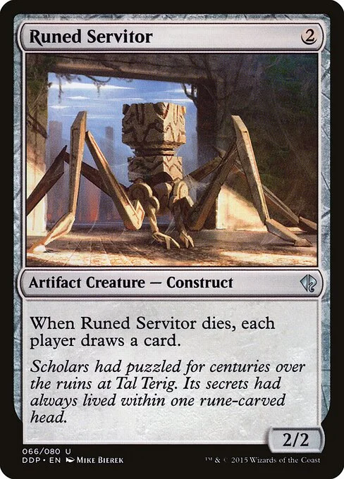 Runed Servitor, carta Magic di tipo Artifact Creature — Construct illustrata da Mike Bierek