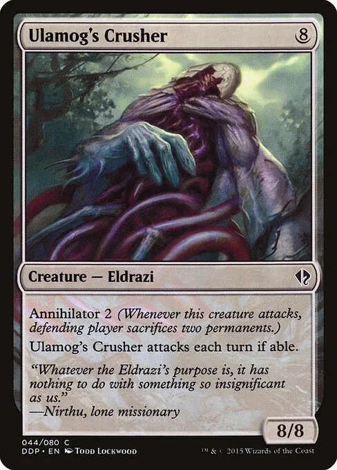 Ulamog's Crusher, carta Magic di tipo Creature — Eldrazi illustrata da Todd Lockwood