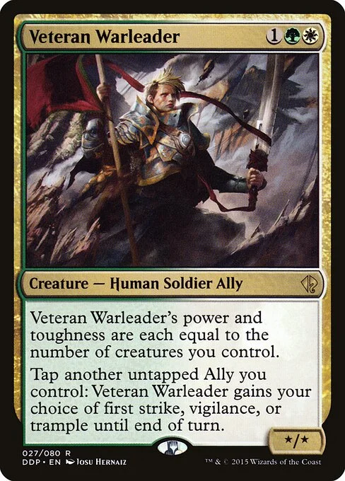 Veteran Warleader, carta Magic di tipo Creature — Human Soldier Ally illustrata da Josu Hernaiz