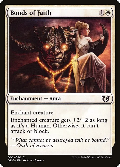 Bonds of Faith, carta Magic di tipo Enchantment — Aura illustrata da Steve Argyle