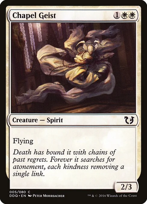 Chapel Geist, carta Magic di tipo Creature — Spirit illustrata da Peter Mohrbacher