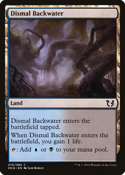 Dismal Backwater, carta Magic di tipo Land illustrata da Sam Burley