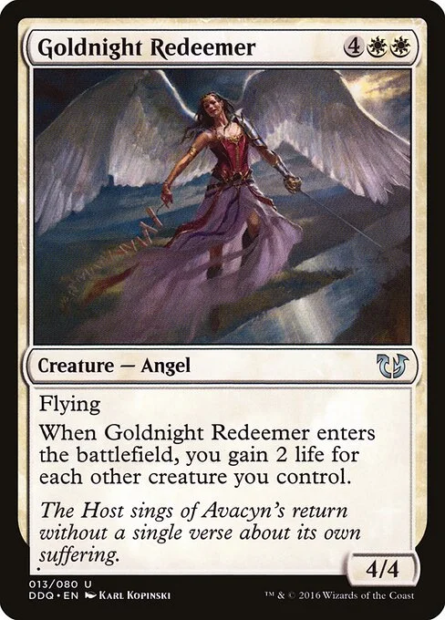 Goldnight Redeemer, carta Magic di tipo Creature — Angel illustrata da Karl Kopinski