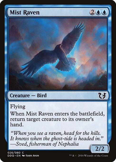 Mist Raven, carta Magic di tipo Creature — Bird illustrata da John Avon