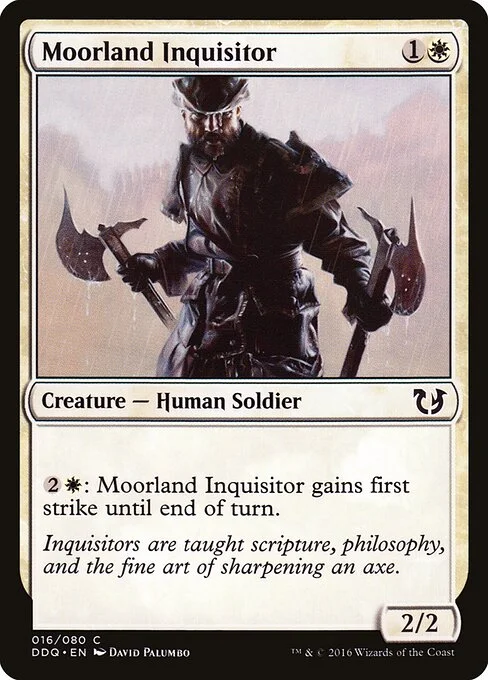 Moorland Inquisitor, carta Magic di tipo Creature — Human Soldier illustrata da David Palumbo