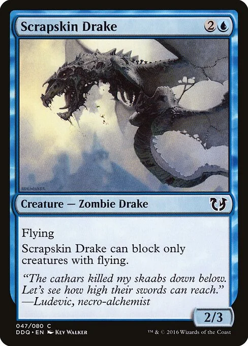 Scrapskin Drake, carta Magic di tipo Creature — Zombie Drake illustrata da Kev Walker