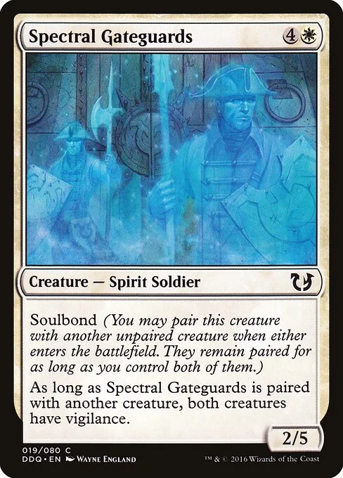 Spectral Gateguards, carta Magic di tipo Creature — Spirit Soldier illustrata da Wayne England