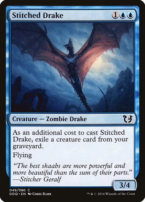 Stitched Drake, carta Magic di tipo Creature — Zombie Drake illustrata da Chris Rahn