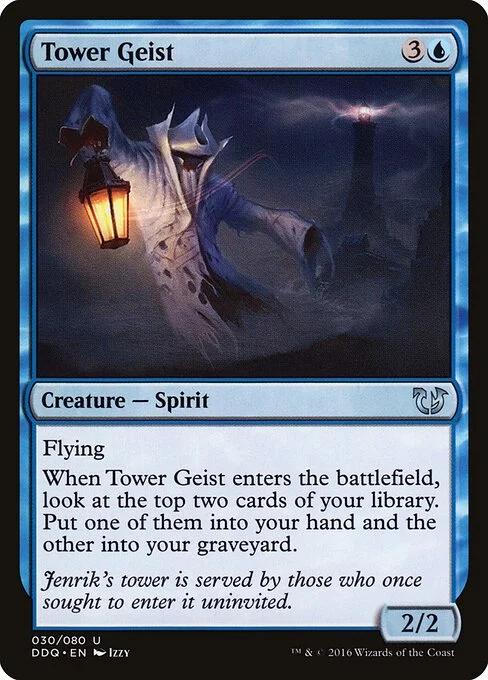 Tower Geist, carta Magic di tipo Creature — Spirit illustrata da Izzy