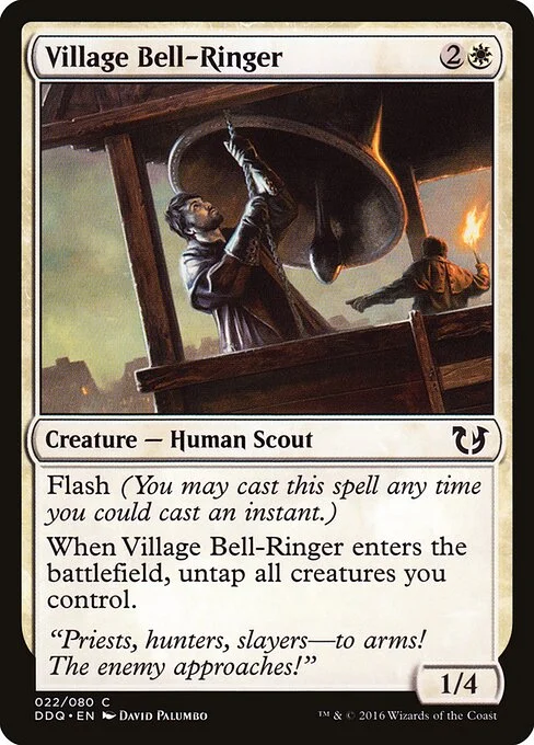 Village Bell-Ringer, carta Magic di tipo Creature — Human Scout illustrata da David Palumbo