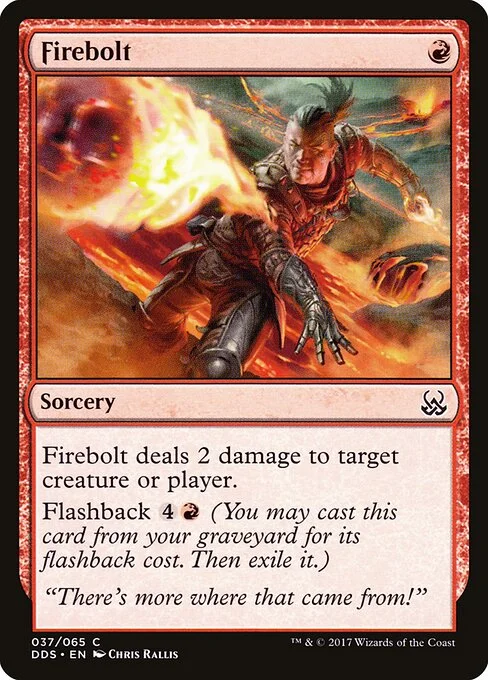 Firebolt, carta Magic di tipo Sorcery illustrata da Chris Rallis