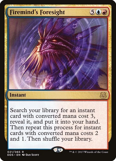 Firemind's Foresight, carta Magic di tipo Instant illustrata da Dan Murayama Scott