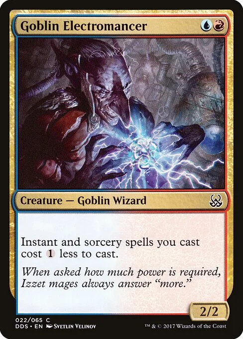 Goblin Electromancer, carta Magic di tipo Creature — Goblin Wizard illustrata da Svetlin Velinov