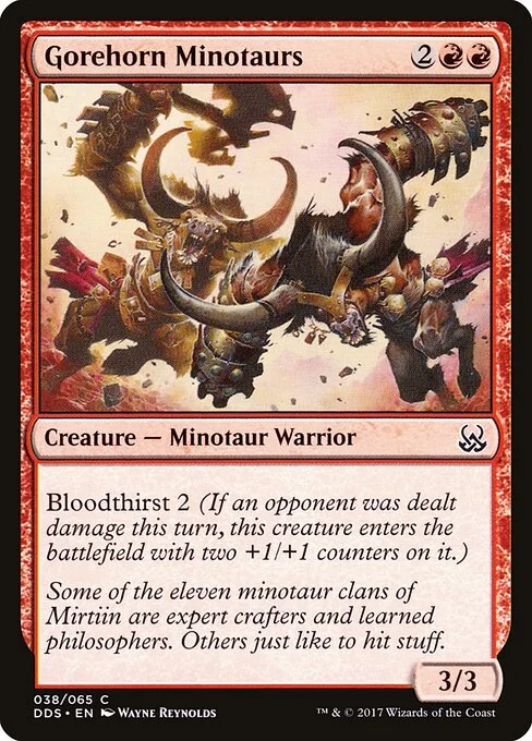 Gorehorn Minotaurs, carta Magic di tipo Creature — Minotaur Warrior illustrata da Wayne Reynolds